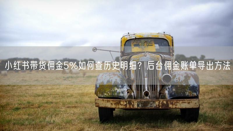 小红书带货佣金5%如何查历史明细？后台佣金账单导出方法