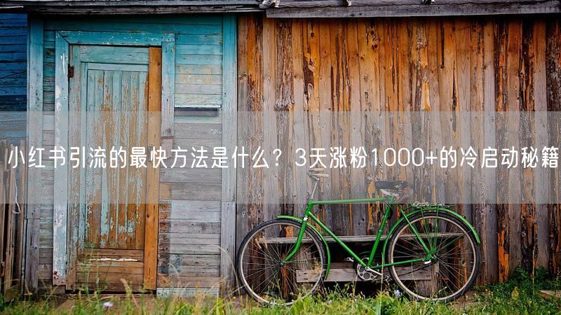 小红书引流的最快方法是什么？3天涨粉1000+的冷启动秘籍