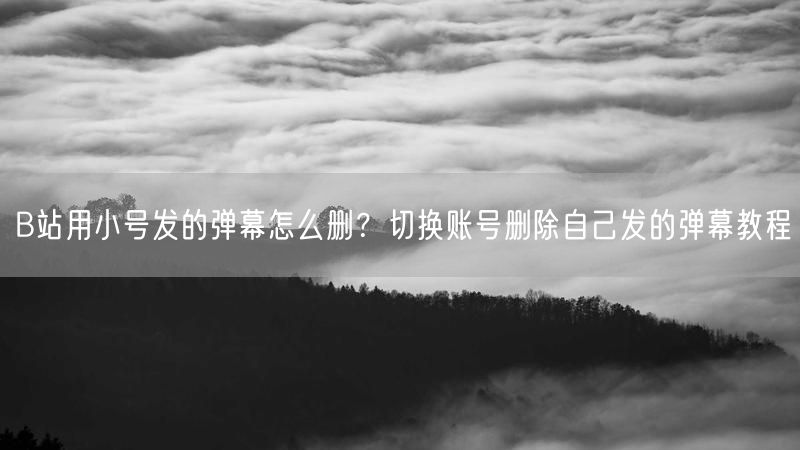 B站用小号发的弹幕怎么删？切换账号删除自己发的弹幕教程